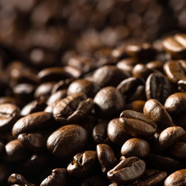 closeup view of coffee beans